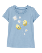 Toddler Bumble Bee Short-Sleeve Graphic Tee - Blue, image 1 of 3 slides