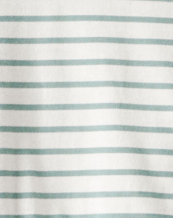 Baby Girl Striped Long-Sleeve Peplum Top - Green, 