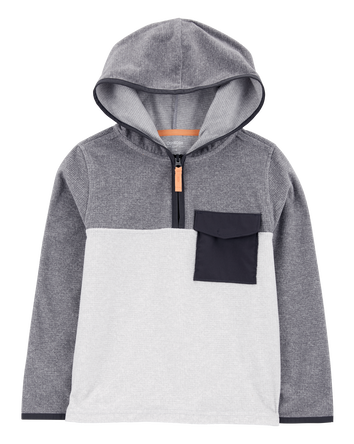 Kid Colour Block Fleece Pullover - Gray, 