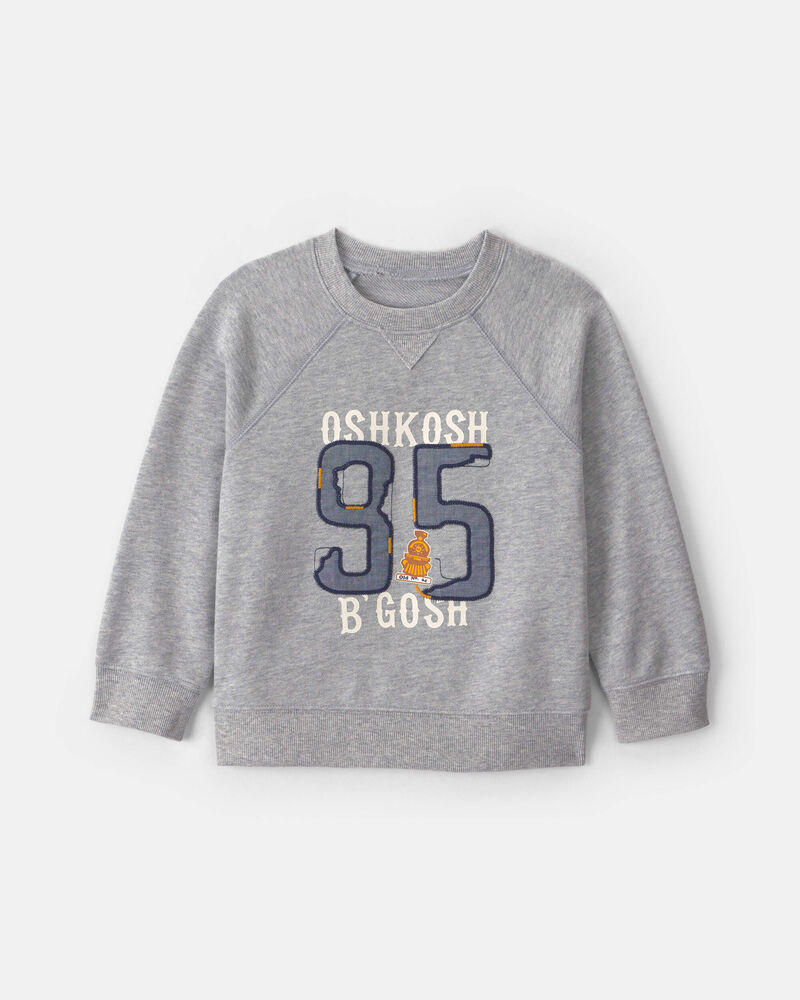 Toddler Boy 'OshKosh' French Terry Pullover Sweatshirt - Grey, image 1 of 3 slides