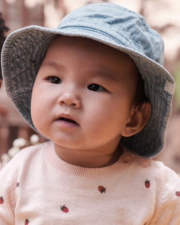 Baby Organic Cotton Chambray Bucket Hat, 