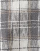Baby Organic Cotton Herringbone Button-Front Shirt in Plaid, image 3 of 4 slides