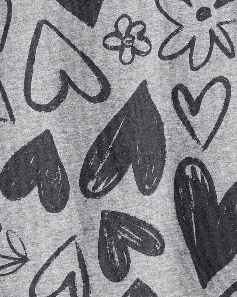 Toddler Girl Heart Print Long-Sleeve Top - Grey, image 2 of 3 slides