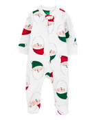Baby Santa Zip-Up Fleece Sleeper Pyjamas, image 1 of 4 slides