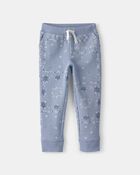 Tout-petit fille - Pantalon de jogging en tricot avec cordon de serrage, floral - Bleu, image 1 sur 3 diapositives
