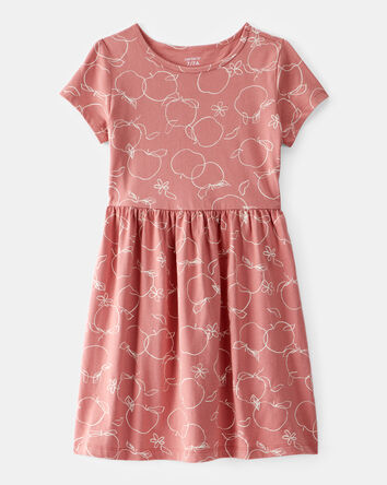 Girls Apple Print Dress, 
