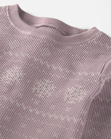 Filles - Pyjama 2 pi&egrave;ces en tricot gaufr&eacute; fait avec du coton biologique &agrave; motif jacquard, 
