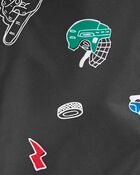 Hockey Print Fleece-Lined Rain Jacket, image 3 of 3 slides