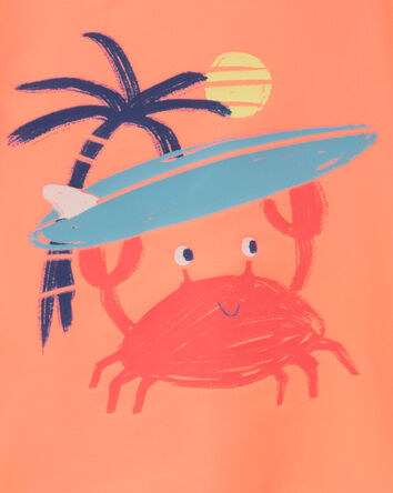 Ensemble maillot de bain dermoprotecteur 2 pièces à imprimé de crabe, 