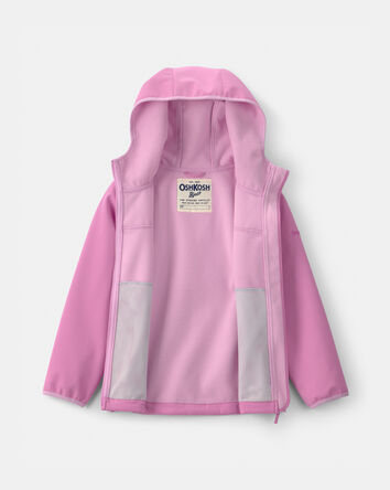 Girls Solid Rain Jacket with Water-Activated Print - Pink, 