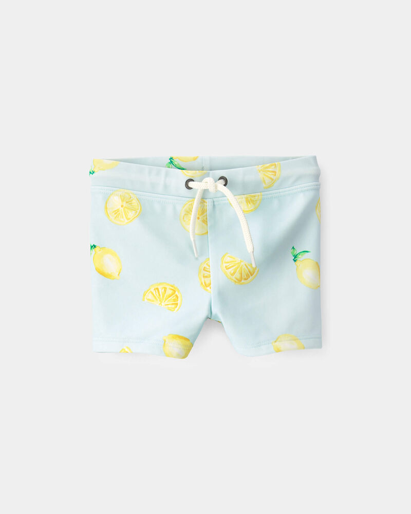 B&eacute;b&eacute; gar&ccedil;on - Ensemble 2 pi&egrave;ces maillot dermoprotecteur, citrons - Jaune/Bleu, image 3 sur 4 diapositives