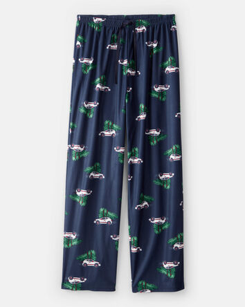 Adult Christmas Cars Loose Fit Pyjama Bottoms- Navy, 
