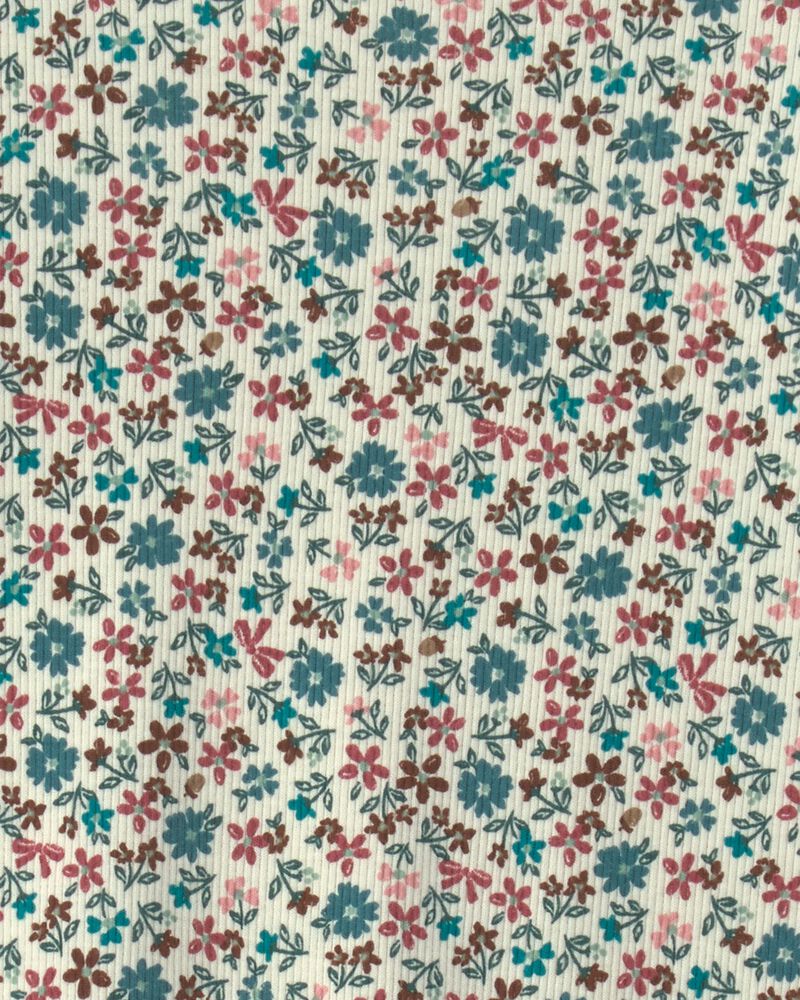 Girls Floral Long-Sleeve Mockneck Top, image 2 of 4 slides