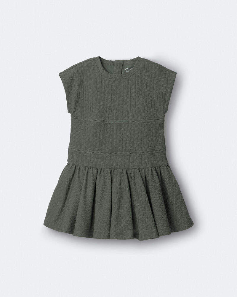 Toddler Girl Drop-Waist Dress - Olive, image 2 of 6 slides