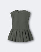 Toddler Girl Drop-Waist Dress - Olive, image 2 of 6 slides