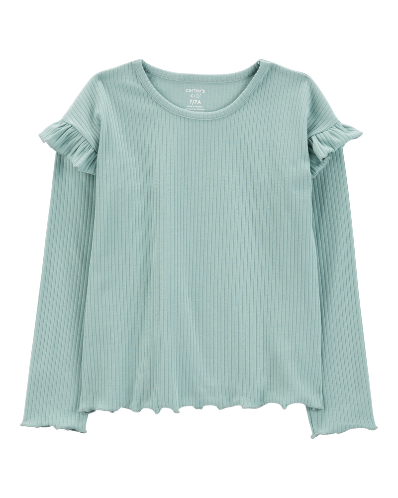 Kid 2-Piece Long-Sleeve Ribbed Top & Leggings Set, image 3 of 6 slides