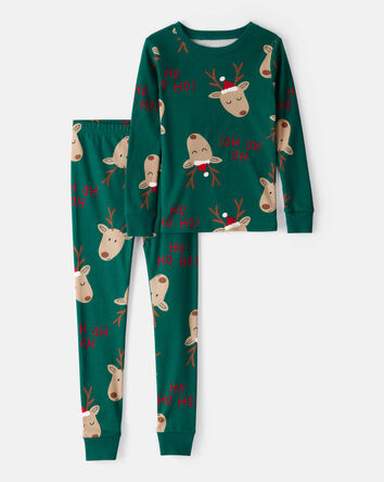 Jeune - Pyjama ajust&eacute; 2 pi&egrave;ces &agrave; motif de renne - Vert, 