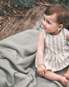 Baby Linen Striped Sunsuit Made with Organic Cotton, image 5 of 5 slides