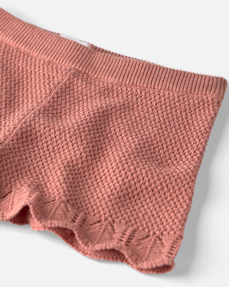 Girls 2-Piece Organic Cotton Knit Top & Short Set, image 3 of 5 slides