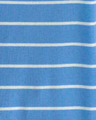 Toddler Boy PB&J Striped 100% Cotton Short-Sleeve Snug Fit 4-Piece Pyjama Set - Blue/Brown, image 3 of 4 slides