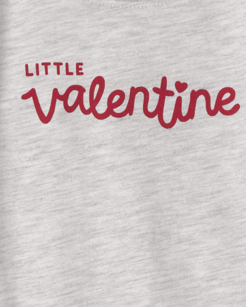 Baby 'Little Valentine' Long-Sleeve Graphic Bodysuit - Grey, image 2 of 3 slides