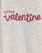 Baby 'Little Valentine' Long-Sleeve Graphic Bodysuit - Grey, image 2 of 3 slides