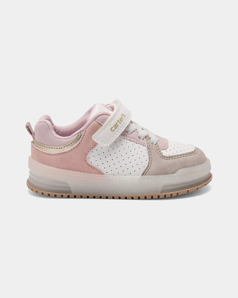 Toddler Girl Colour Block Casual Sneakers - Pink/White, image 2 of 6 slides