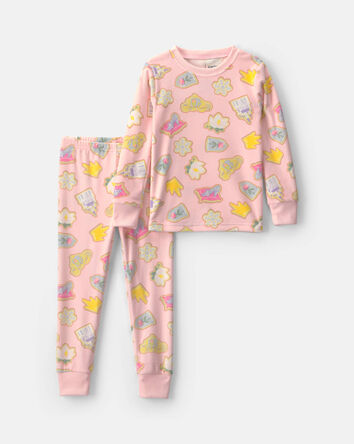 Toddler Girl 2-Piece Disney&copy; Princess Holiday DreamPlush Snug Fit Pyjama Set - Pink, 
