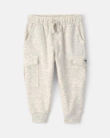 Baby Boy French Terry Cargo Knit Joggers - Grey, 