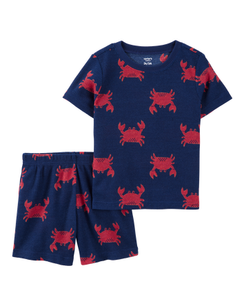 Toddler Crab Print Loose Fit 2-Piece Pyjamas, 