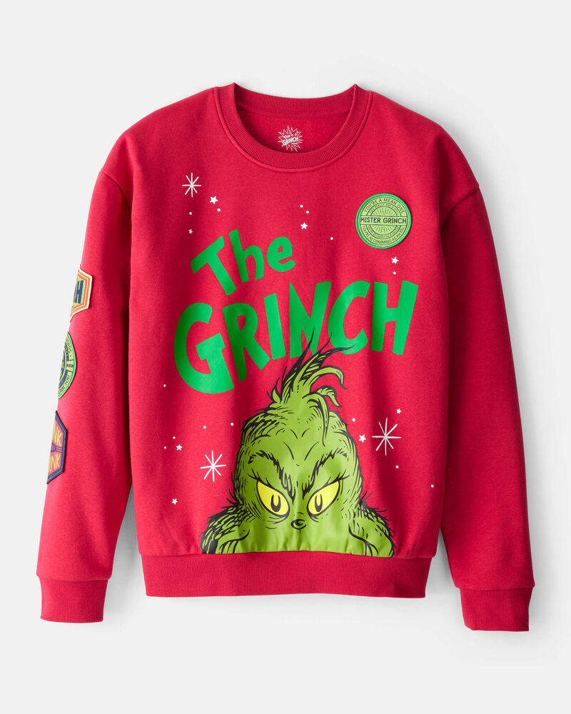 Adult Christmas Dr. Seuss&trade; The Grinch Pullover Sweatshirt - Red, image 1 of 4 slides