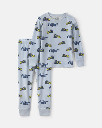 Toddler Boy 2-Piece Construction DreamPlush Snug Fit Pyjama Set - Blue, 