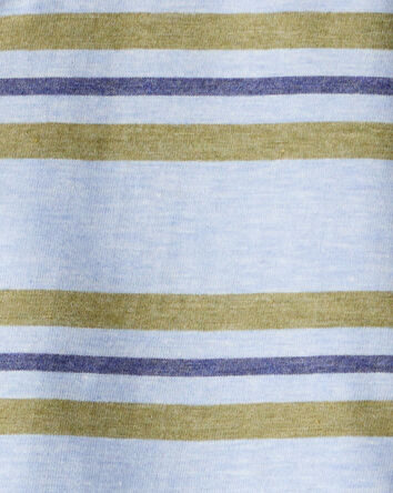 Tout-petit garçon - T-shirt henley en tricot à manches courtes à rayures, 
