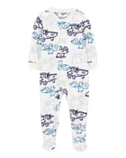 Toddler 1-Piece Construction Fleece Footie Pyjamas, image 1 of 4 slides