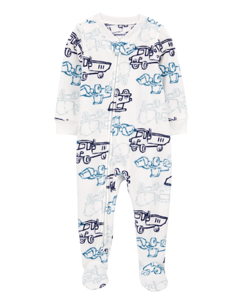 Toddler 1-Piece Construction Fleece Footie Pyjamas, 