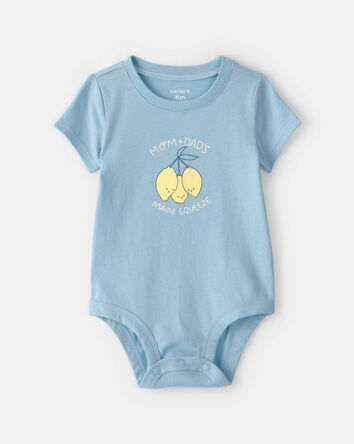 Baby 'Main Squeeze' Lemon Graphic Bodysuit - Blue, 