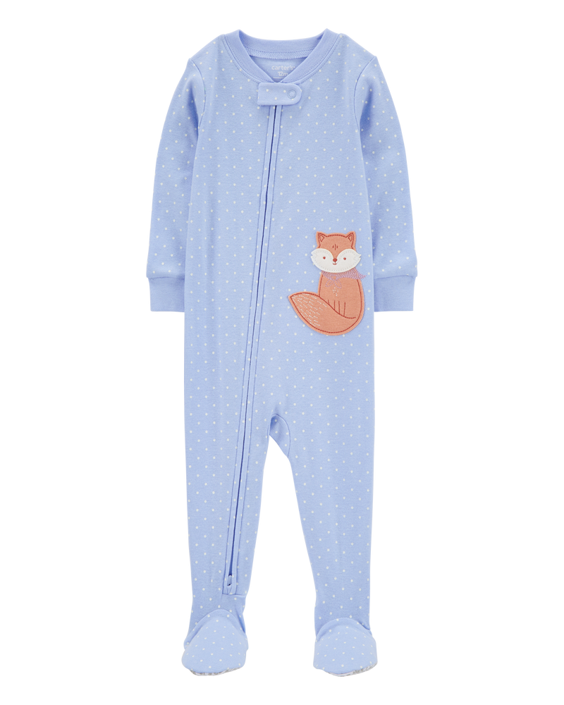 Baby Girls Baby 1 Piece Fox 100 Cotton Snug Fit Footie Pyjamas 12M Carter s