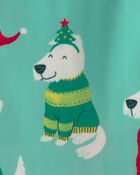 Toddler 2-Piece Christmas DreamPlush Snug Fit Pyjama Set - Green, image 4 of 5 slides