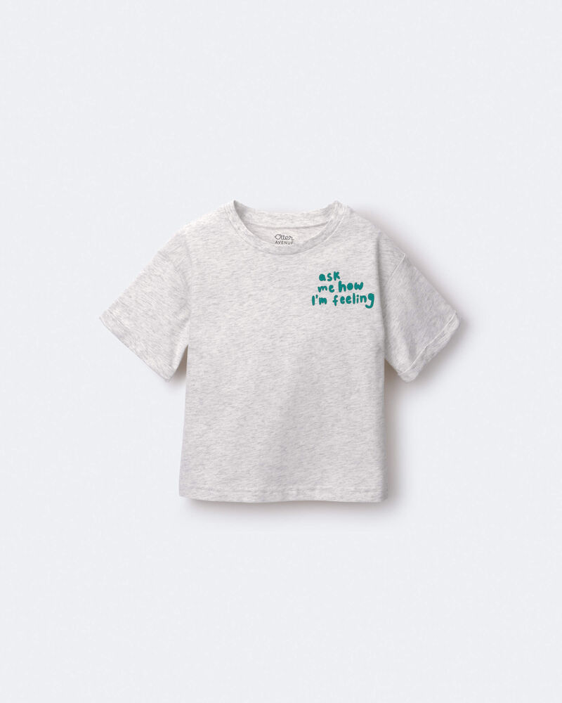 Toddler Girl 'Ask Me How I'm Feeling' Rolled Cuff Tee - Heather Grey, image 2 of 6 slides