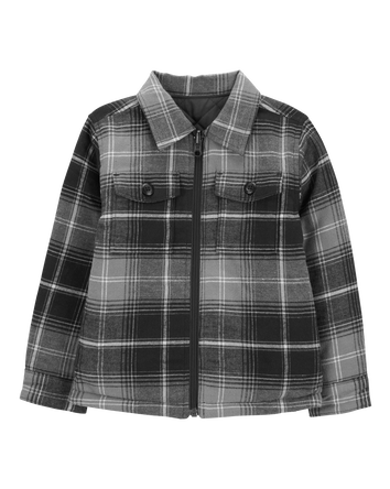 Toddler Reversible Plaid Flannel Woven Jacket - Plaid, 