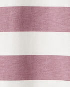 Girls Organic Cotton Henley Top in Stripes, image 3 of 4 slides