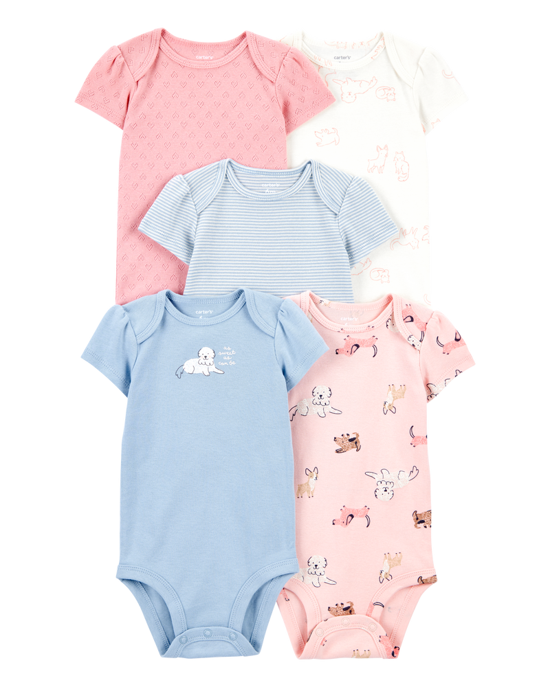 Baby Girl 5-Pack Short-Sleeve Original Bodysuits, image 1 of 5 slides