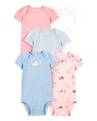 Baby Girl 5-Pack Short-Sleeve Original Bodysuits, image 1 of 5 slides