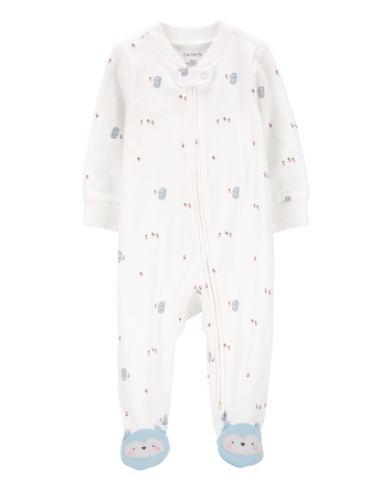 Baby Owl 2-Way Zip Cotton Sleeper Pyjamas, 