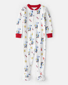 Baby Bluey™ 100% Cotton Long-Sleeve Snug Fit 1-Piece Pyjamas - White, image 1 of 4 slides