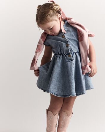 Tout-petit fille - Robe en denim  Avenue TwirlMC - Bleu, 