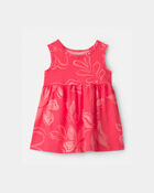 Baby Girl Tropical Floral Sleeveless Dress - Coral, image 1 of 4 slides
