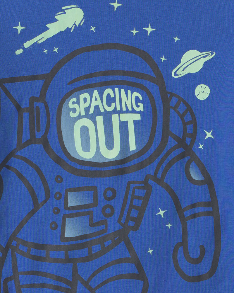 Boys 4-Piece Astronaut 100% Cotton Snug Fit Pyjama Set - Blue, image 2 of 5 slides