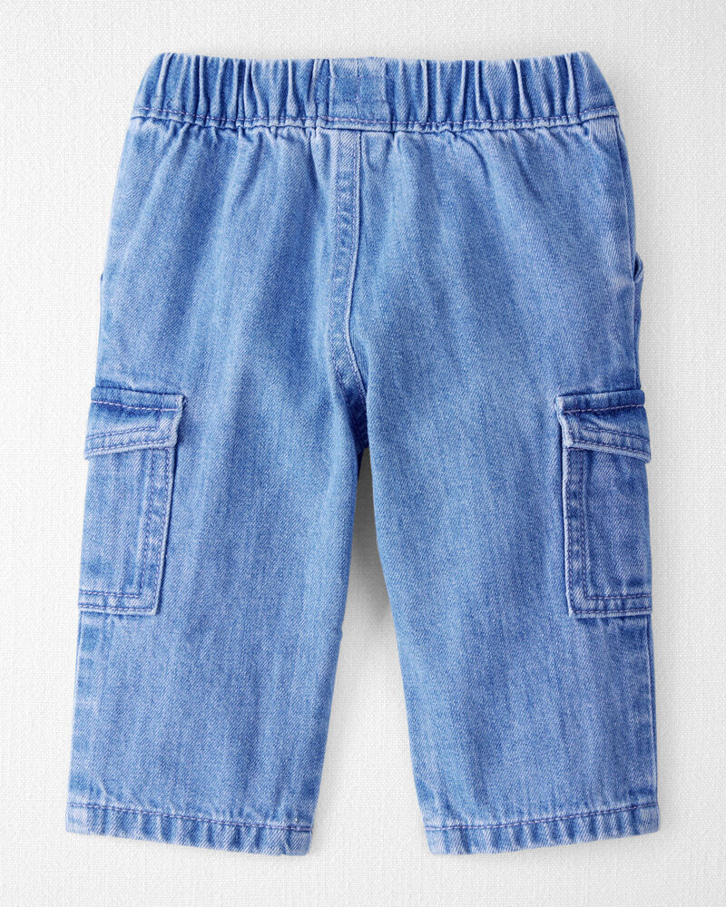 B&eacute;b&eacute; - Pantalon cargo en denim de coton biologique, image 2 sur 5 diapositives