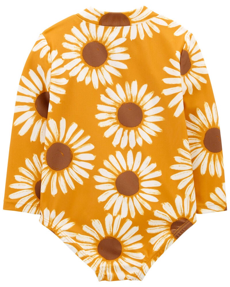 Baby Sunflower 1-Piece Half-Zip Rashguard, image 3 of 5 slides